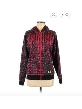 Under Armour Pink and Black Zip Up Hoodie Size M